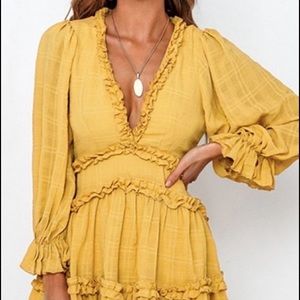 NWT CupShe yellow babydoll summer dress